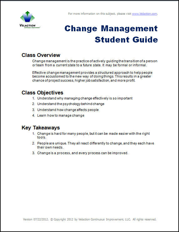 Change Management Student Guide