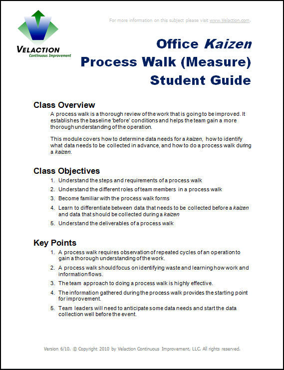 Kaizen Process Walk (Office) Student Guide