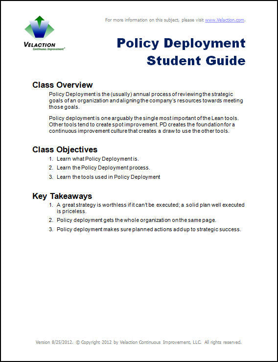 Policy Deployment Student Guide