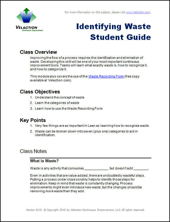 Waste Identification Student Guide