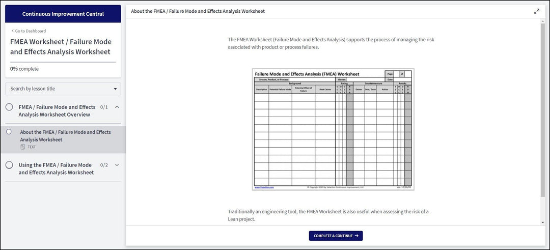 FMEA Worksheet / Failure Mode and Effects Analysis Worksheet