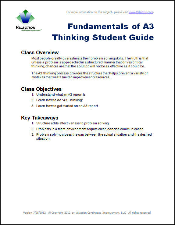 A3 Study Notes A3 Thinking Fundamentals Trainer Downloads – Velaction Store