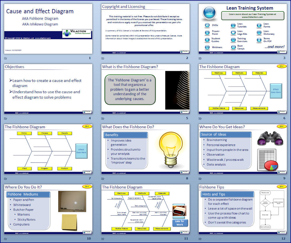 Cause and Effect / Ishikawa Diagram / Fishbone Diagram PowerPoint Presentation