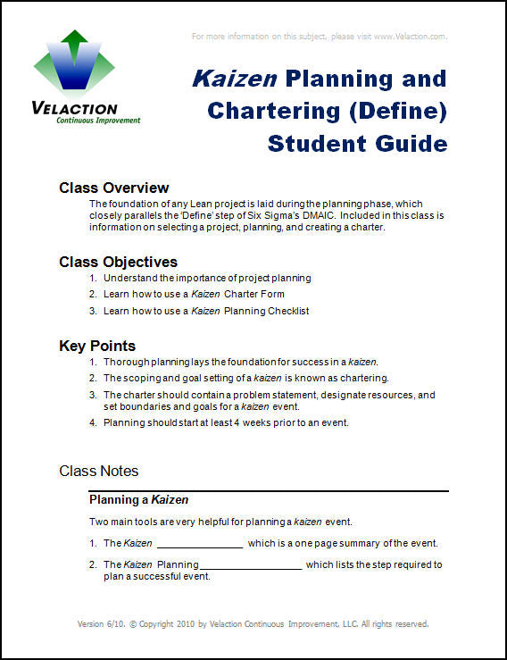 Kaizen Planning and Chartering Trainer Downloads