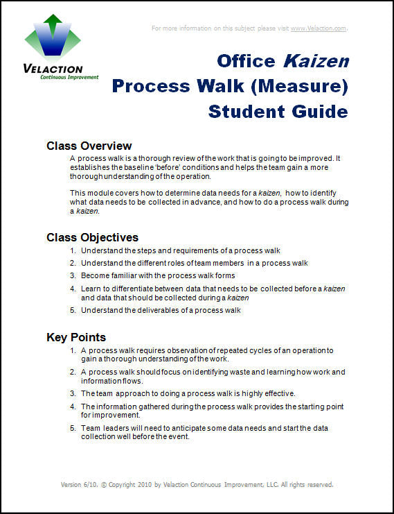 Kaizen Process Walk (Office) Trainer Downloads