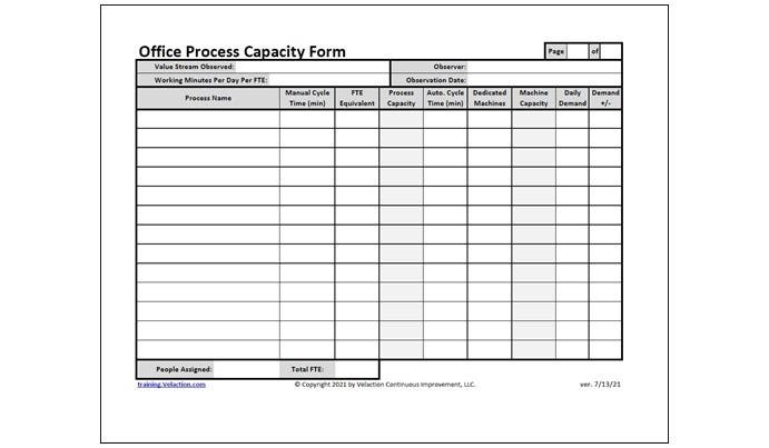 Office Process Capacity Form