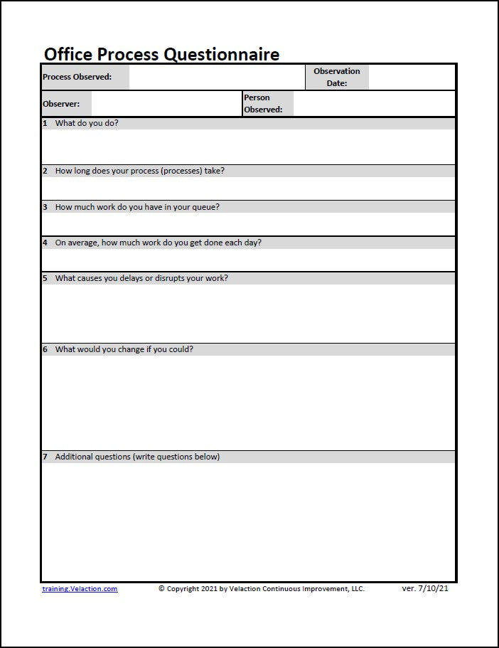 Office Process Questionnaire - FREE