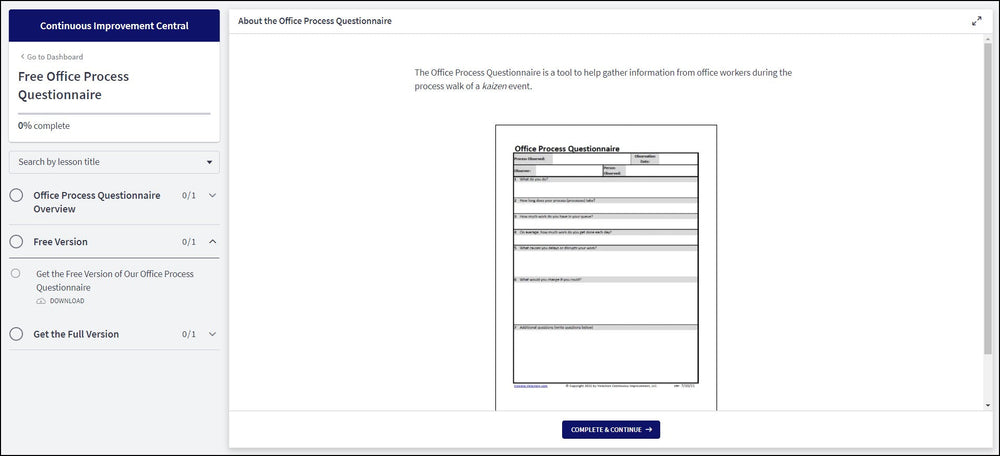 Office Process Questionnaire – Velaction Store