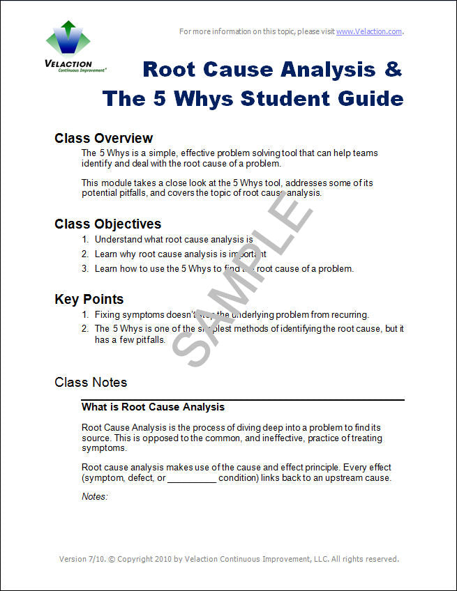 Root Cause Analysis & the 5 Whys Trainer Downloads