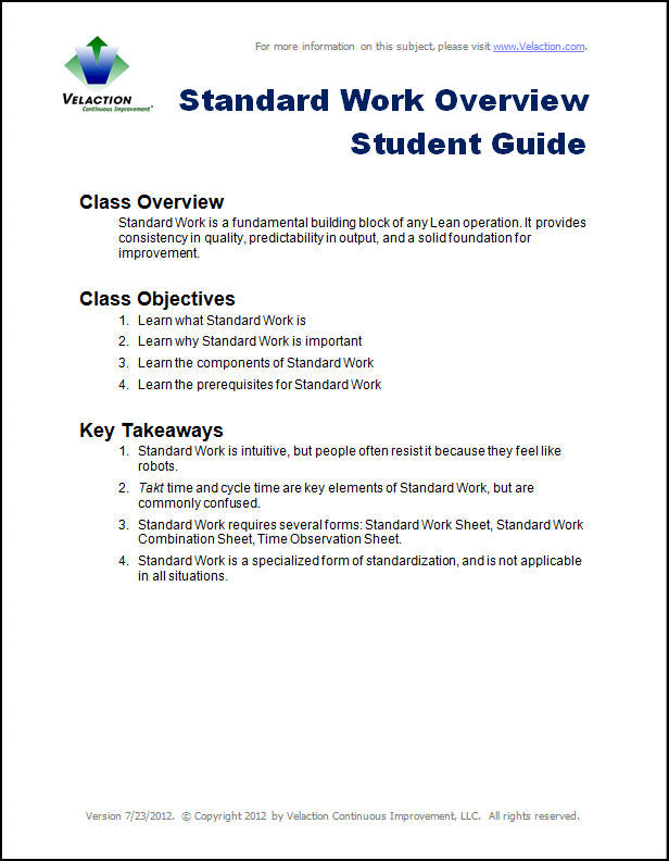 Standard Work Overview Trainer Downloads